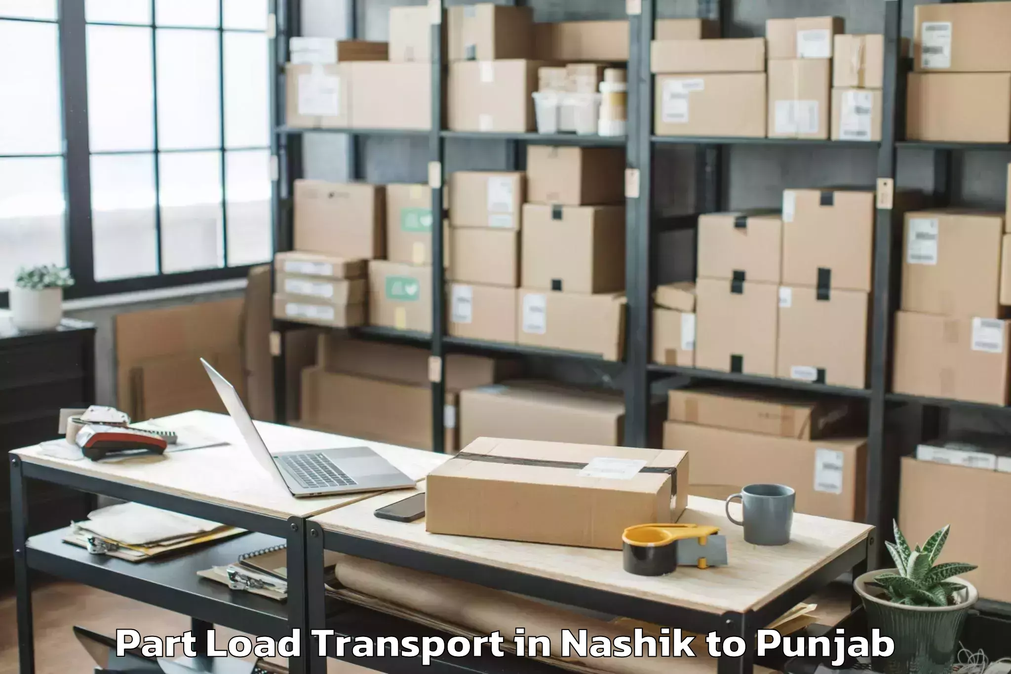 Trusted Nashik to Badhni Kalan Part Load Transport